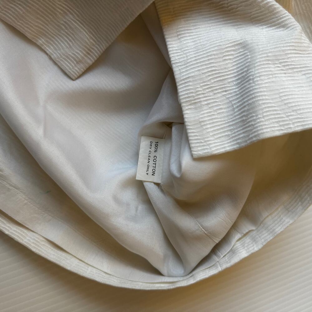 Vtg 90s Ivory Cotton Jacquard Pencil Skirt Italian IT40 US4 Bridal Euro Summer - Picture 5 of 16